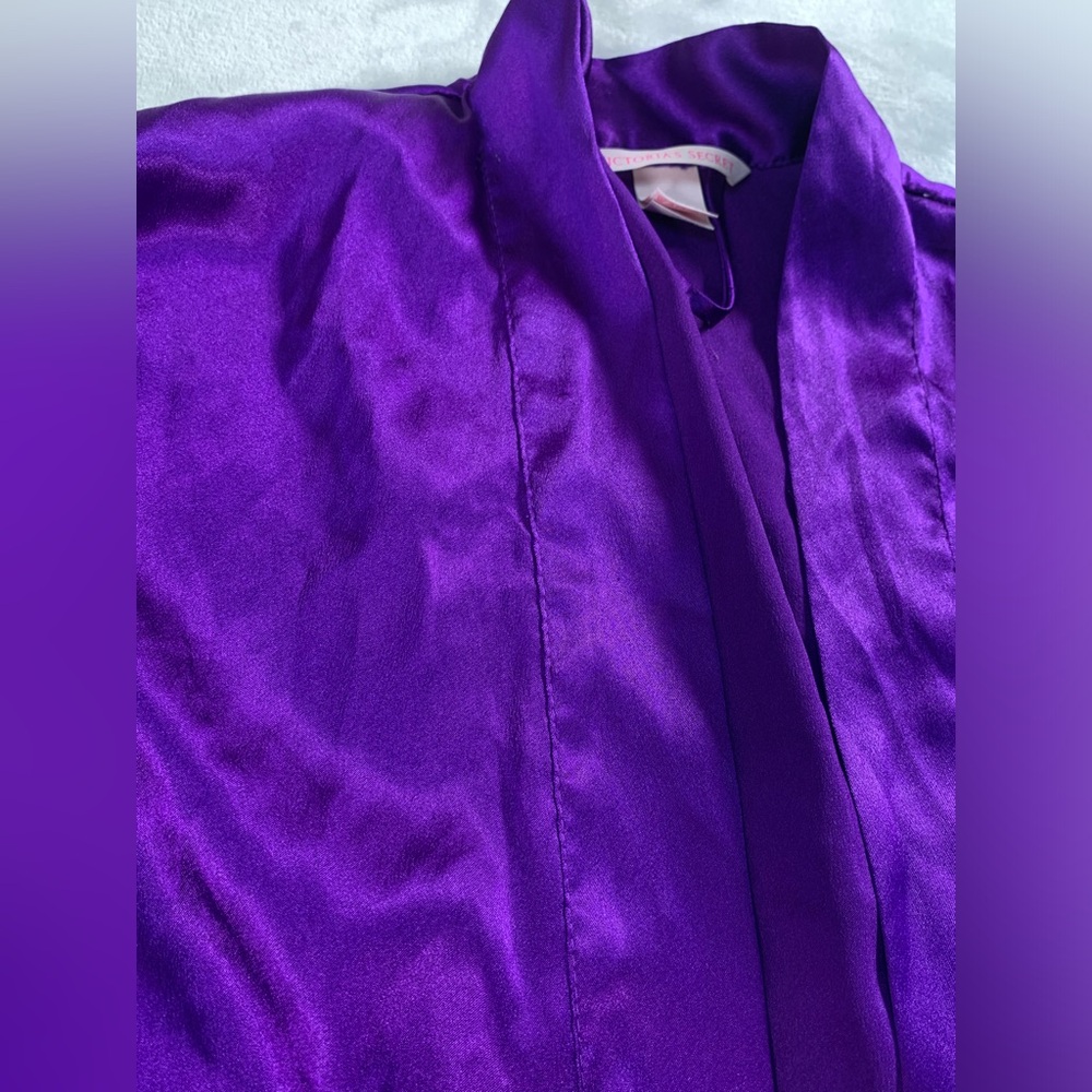 Victoria's Secret Vibrant Purple Satin Shirt - Picture 14 of 16